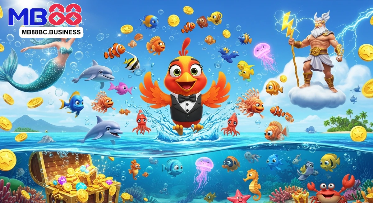 Danh mục trò chơi MB88 - live casino, gamebai, bắn cá, slots