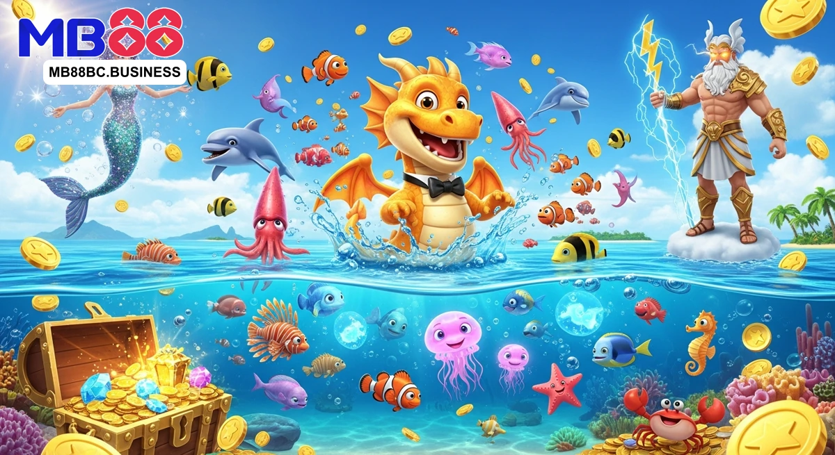 Giao diện mb88 cho người chơi casino online, gamebai và bắn cá