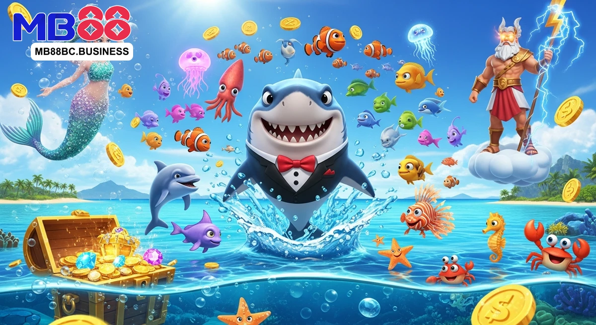 Tổng quan giao diện mb88 và kho casino online, gamebai, bắn cá